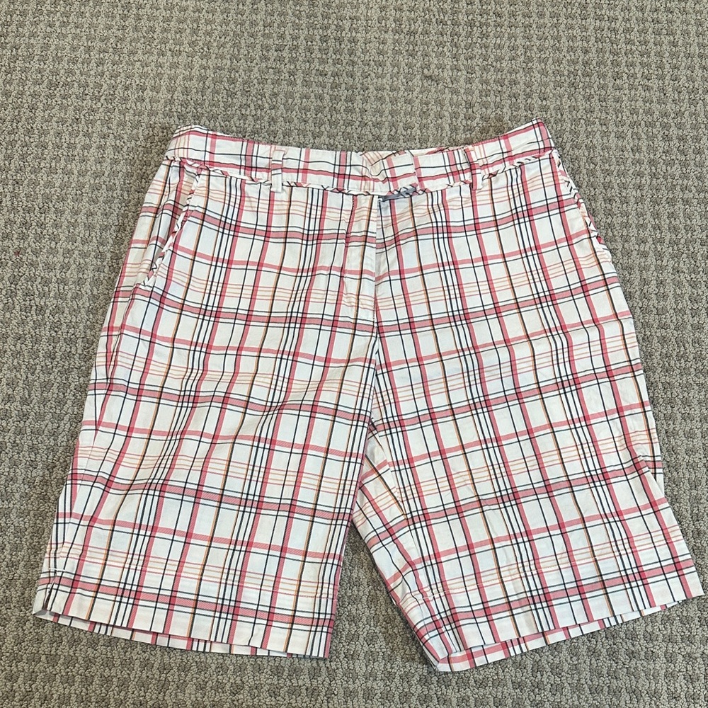 Lady Hagen Red and White Plaid Athletic Shorts